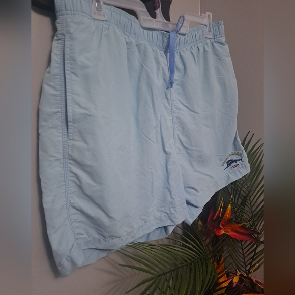 TOMMY BAHAMA RELAX MEN’S BLUE SWIM TRUNKS SIZE L DRAWSTRING WITH POCKETS - Picture 5 of 8